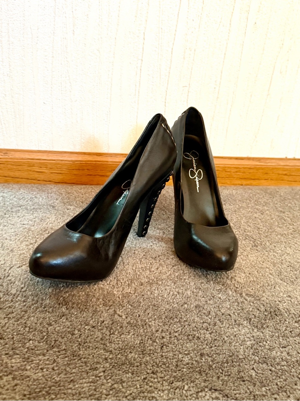 Jessica Simpson Black Studded High Heel Pumps